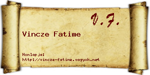 Vincze Fatime névjegykártya