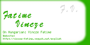 fatime vincze business card